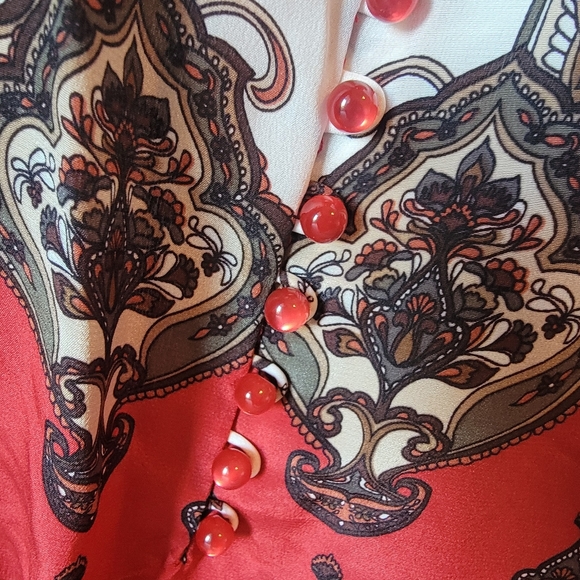 Bebe Silk Dressy Fringed Short Sleeved Blouse Size XS - Picture 3 of 12